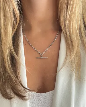 Sterling T-Bar Necklace • Layering Necklace • Vintage T-Bar Necklace