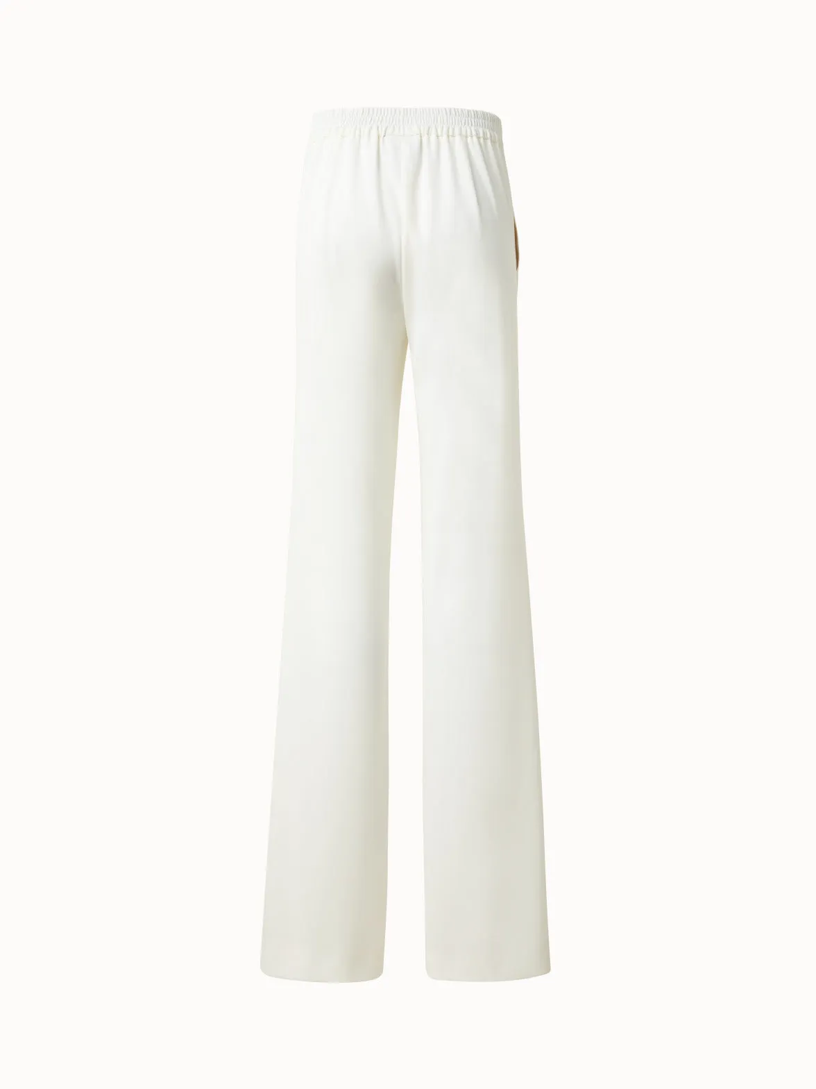 Straight Laser Cut Pants with Elastic Waist