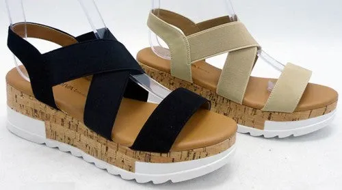 Strappy Platform Sandals - Black