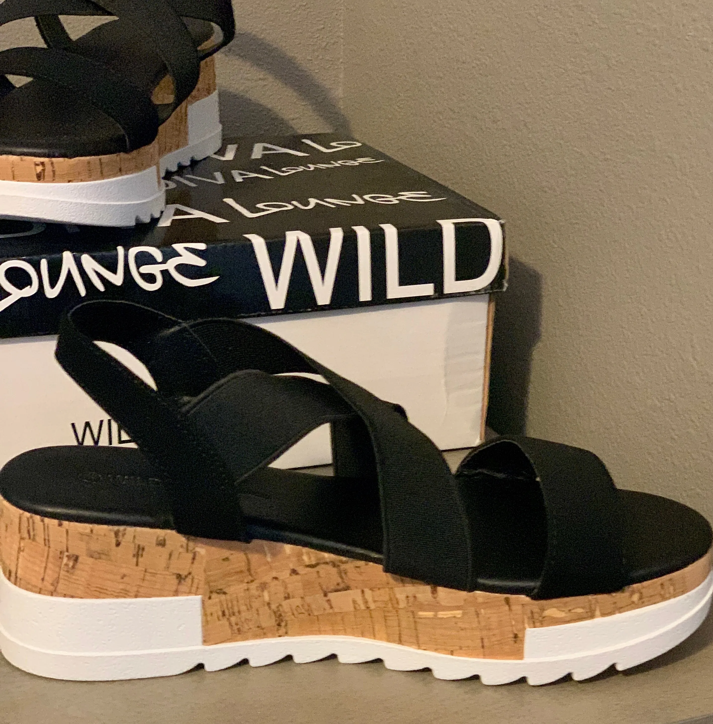 Strappy Platform Sandals - Black