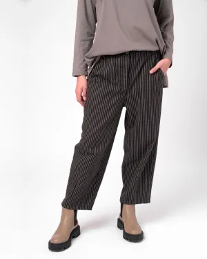 Striped Cotton Elastic Waist Pants