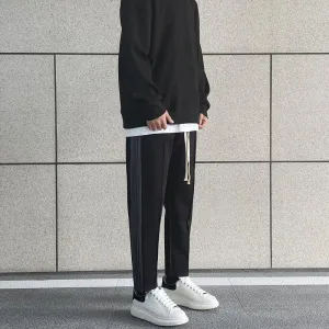 Striped Elastic Drawstring Pants