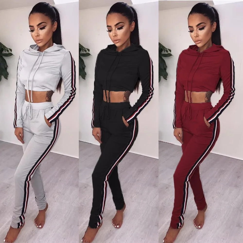 Striped Hooded Shirt & Pants (2 Piece Set)