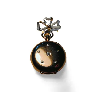Stunning Antique 18K Gold Tiffany & Co. Diamond Enamel PocketWatch Pocket Watch
