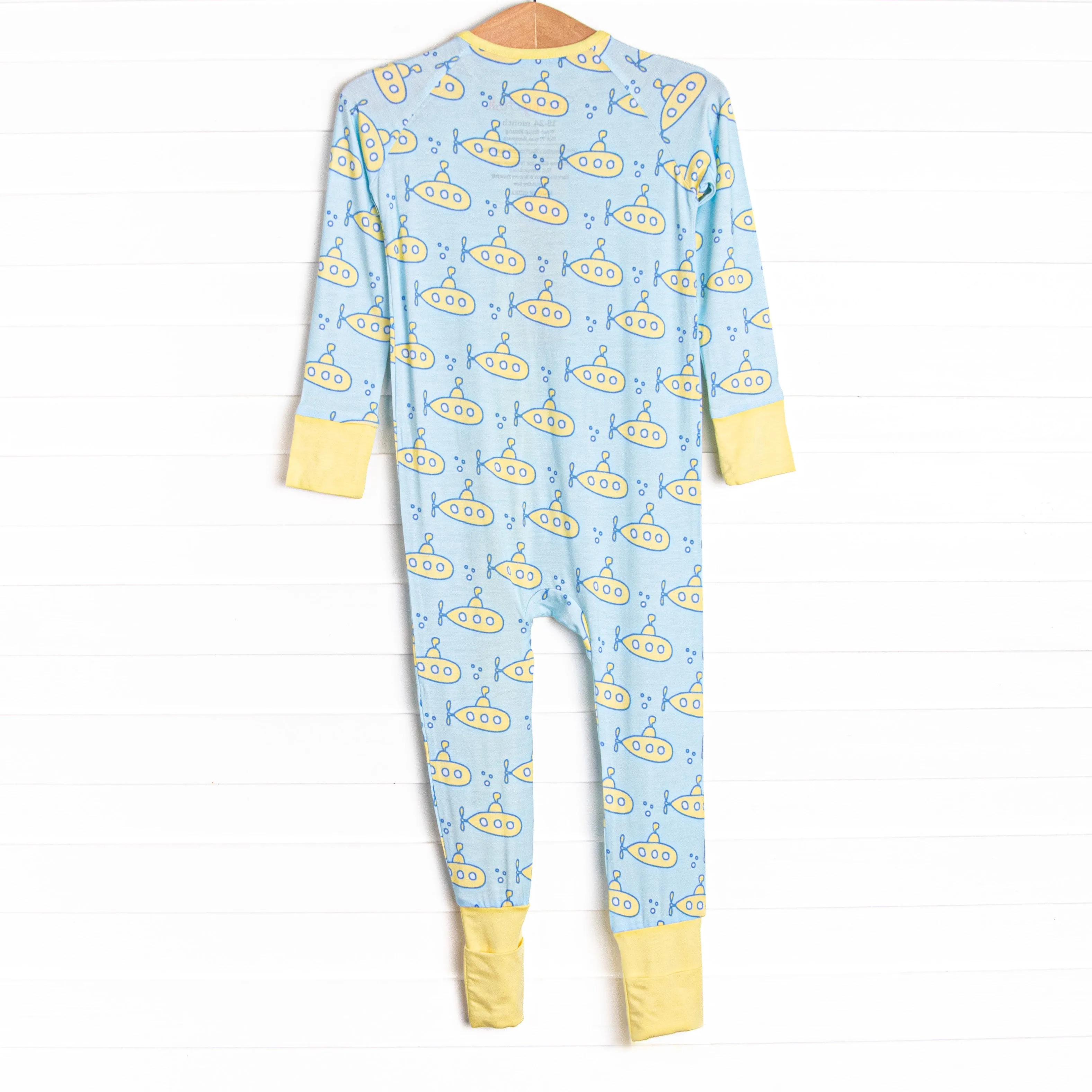 Submarine Sailor Bamboo Zippy Pajama, Blue
