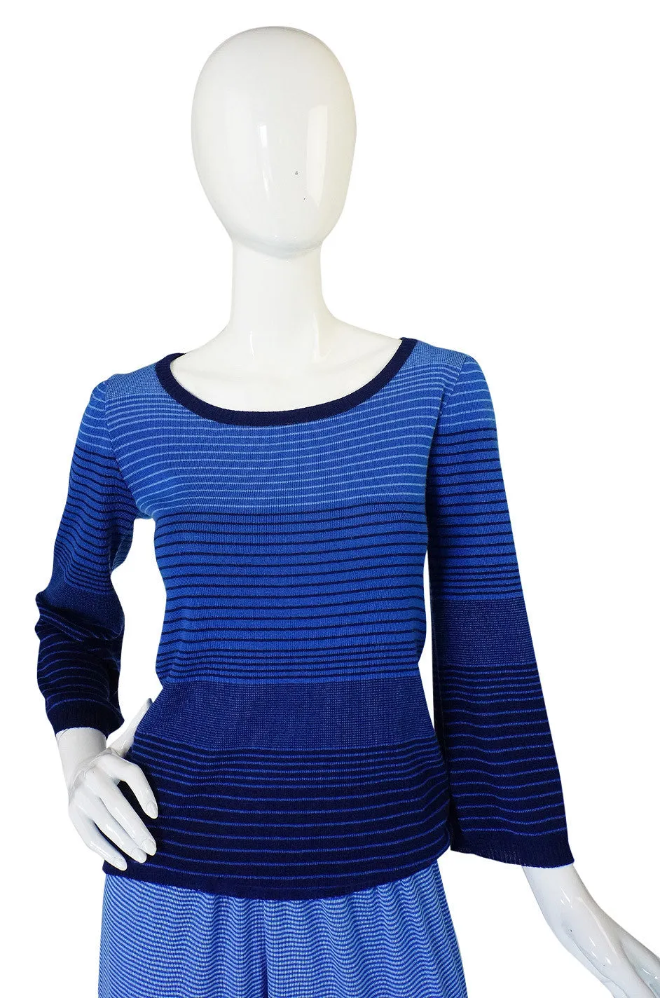 Summer 1975 Givenchy Soft Knit Stripe Pant Suit
