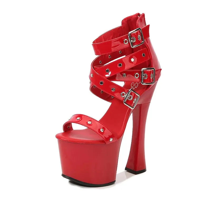Summer Platform Wedding Sandals Women 17cm Ultra High Thick Heel
