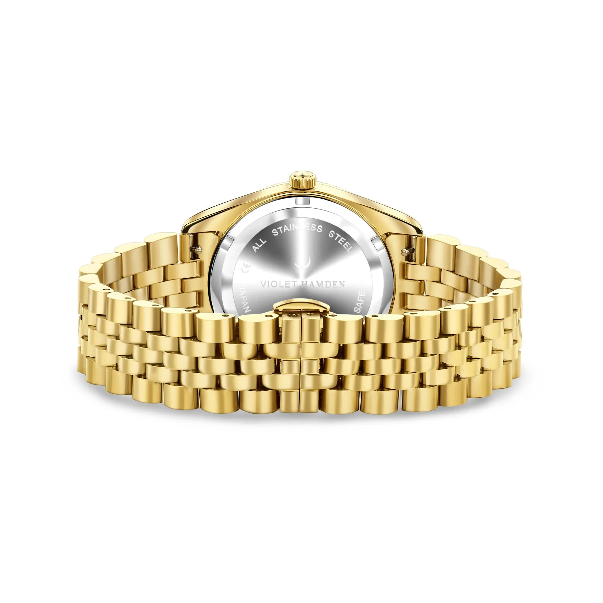 Sunrise round ladies watch gold coloured and green