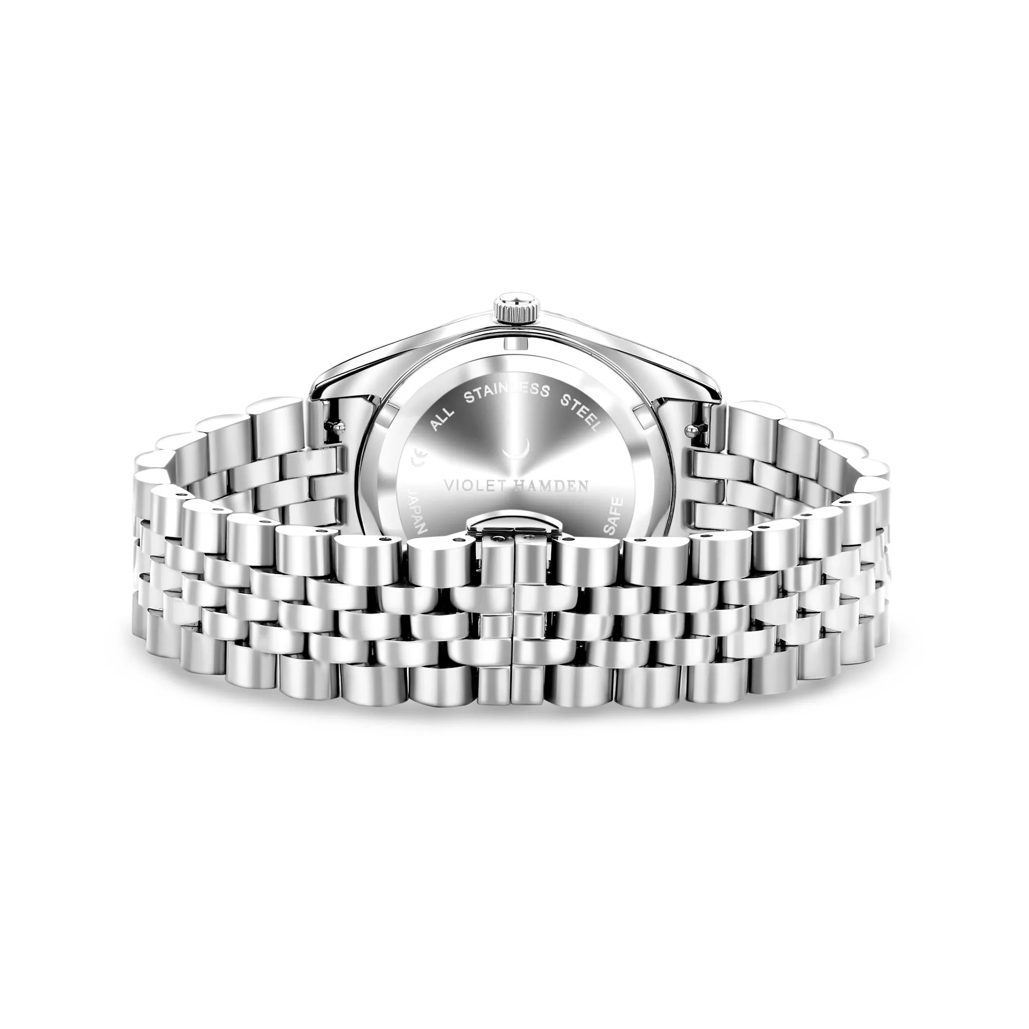 Sunrise round ladies watch silver coloured and mother of pearl