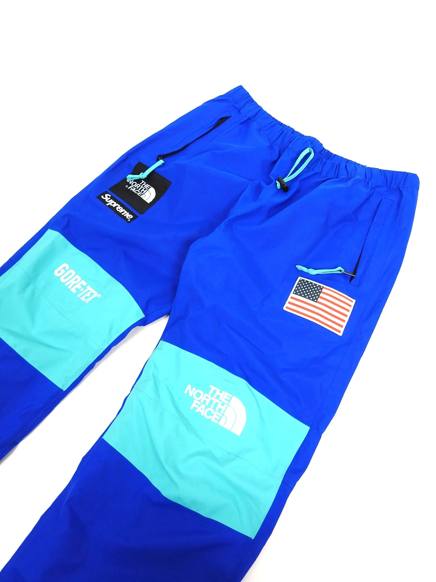 Supreme x The North Face Blue Gore-tex Expedition Track Pants Size Large