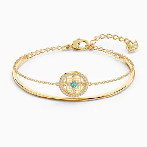 Swarovski Ymbolic Mandala Bangle Green Gold-Tone Size S