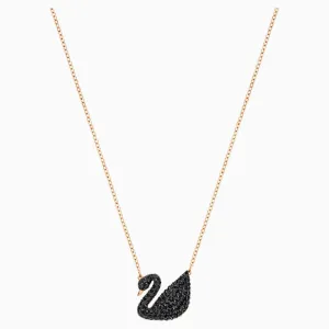 Swarovski,Iconic Swan Pendant, Black, Rose-Gold One Size
