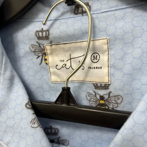 The Cat’s Pajama’s Queen Bee Luxe Pima Cotton Pajamas Set Women’s Medium Blue