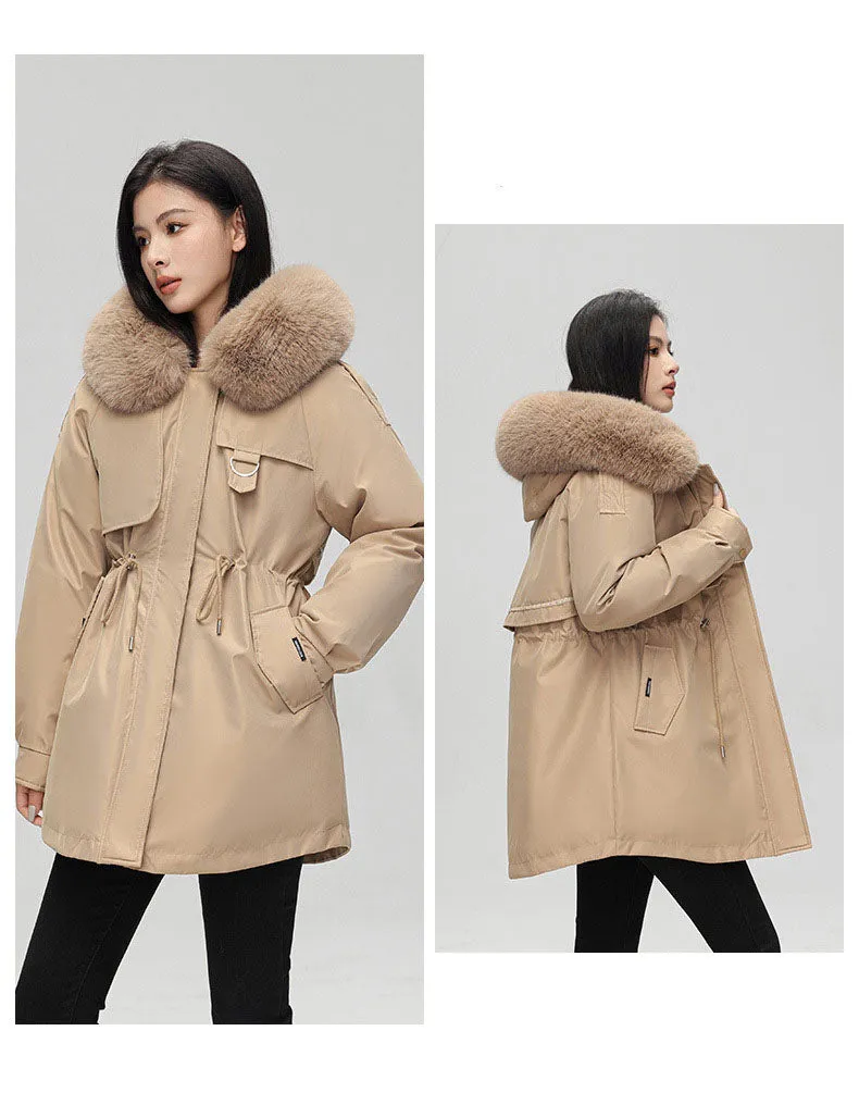 Thickened Hooded Parka that Offers Stain-Resistant Protection