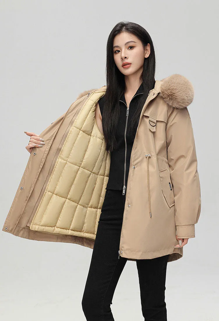 Thickened Hooded Parka that Offers Stain-Resistant Protection