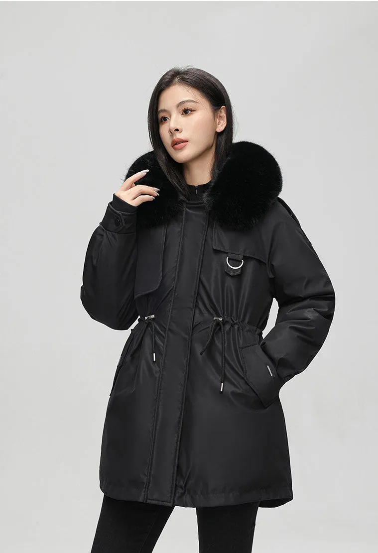 Thickened Hooded Parka that Offers Stain-Resistant Protection