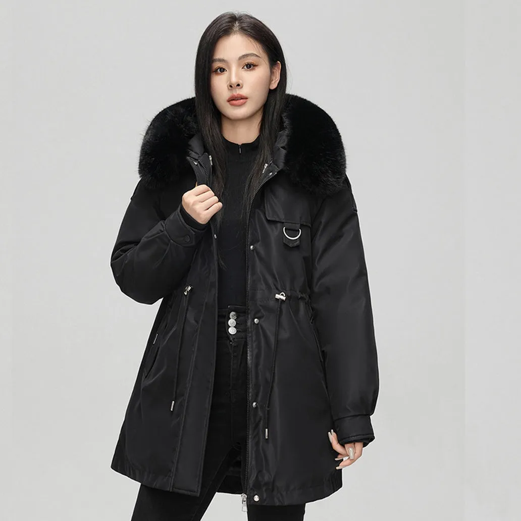 Thickened Hooded Parka that Offers Stain-Resistant Protection