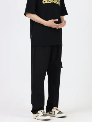 Thin Ice Silk Straight Drawstring Pants