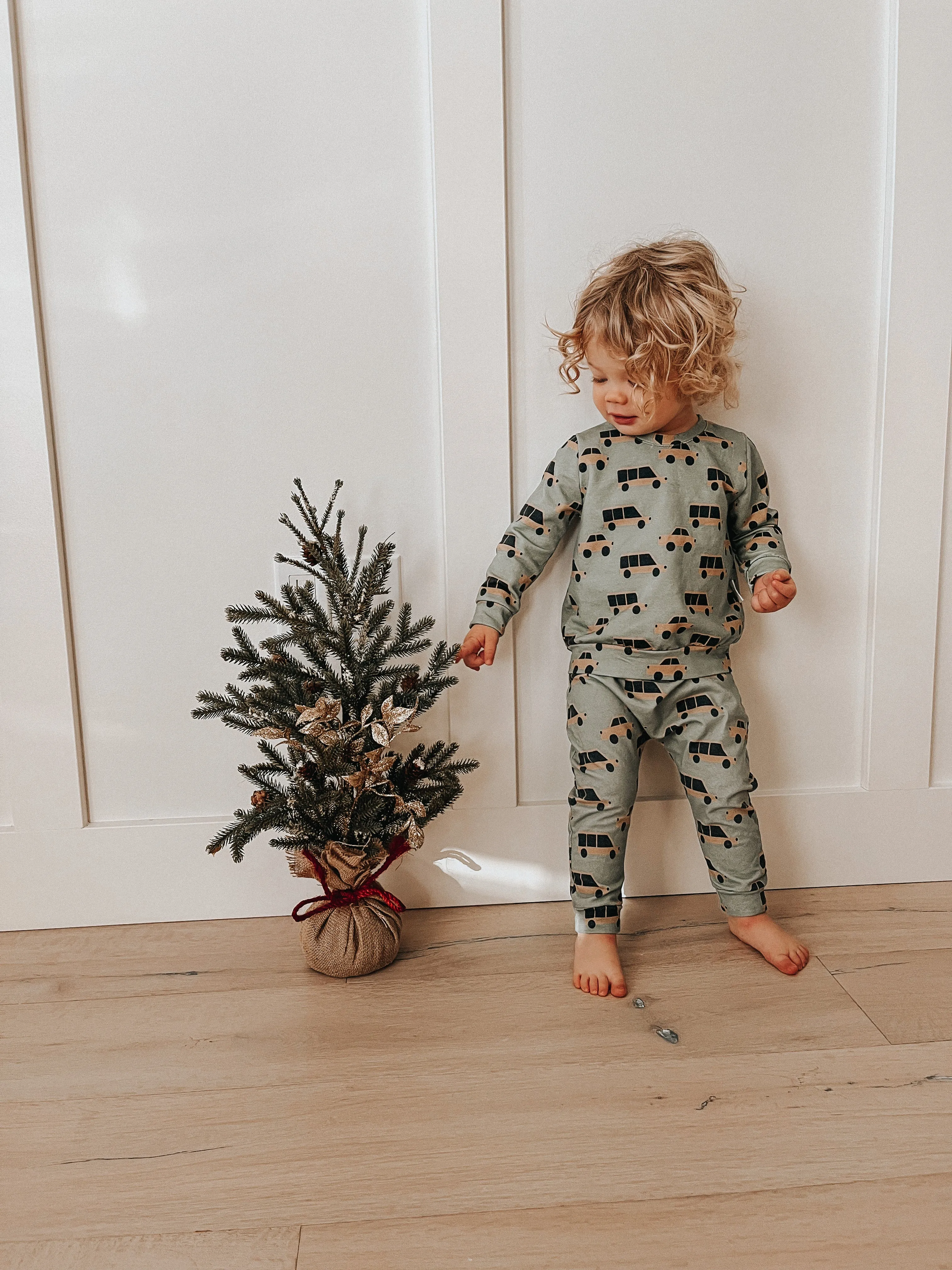 Trousers with Cars on Green