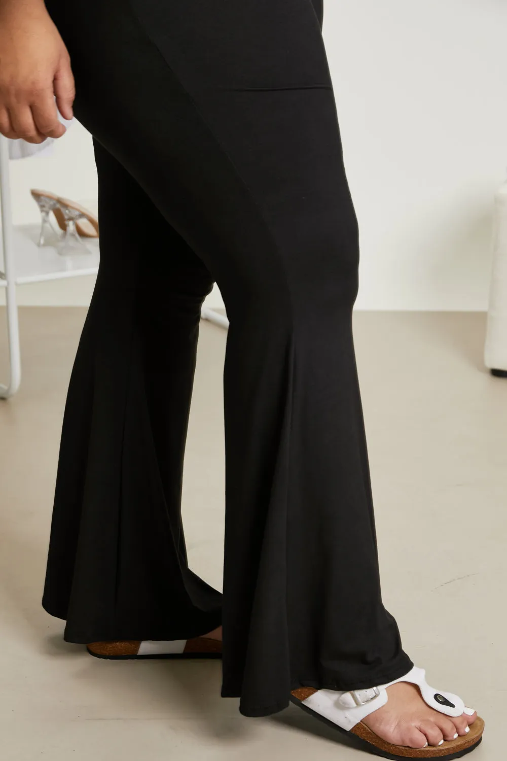 Try Me Elastic Waist Flare Pants