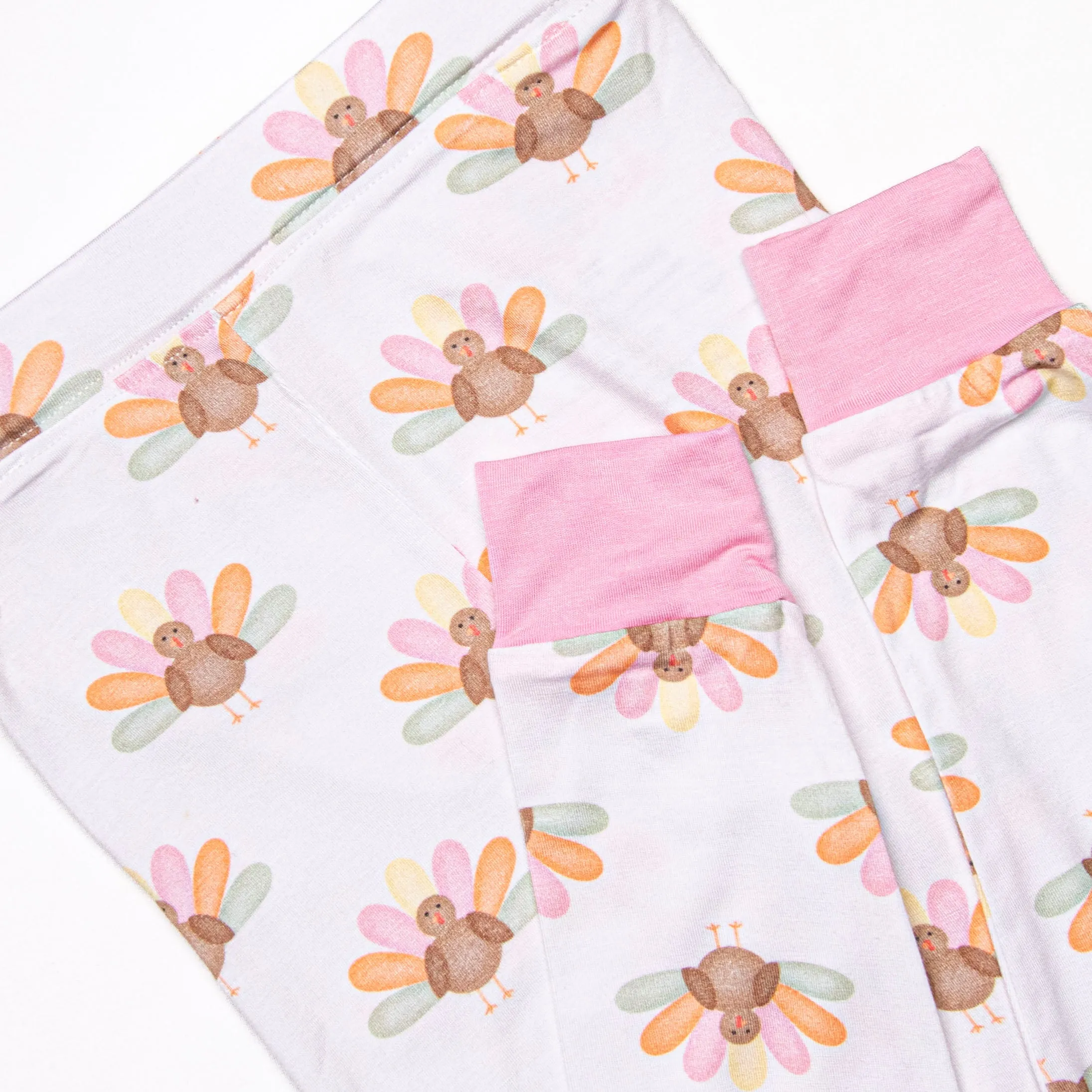 Turkey Trot Bamboo Pajama Set, Pink