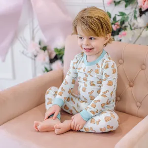 Two Piece Pajama Set | Blue Chocolate Bunny