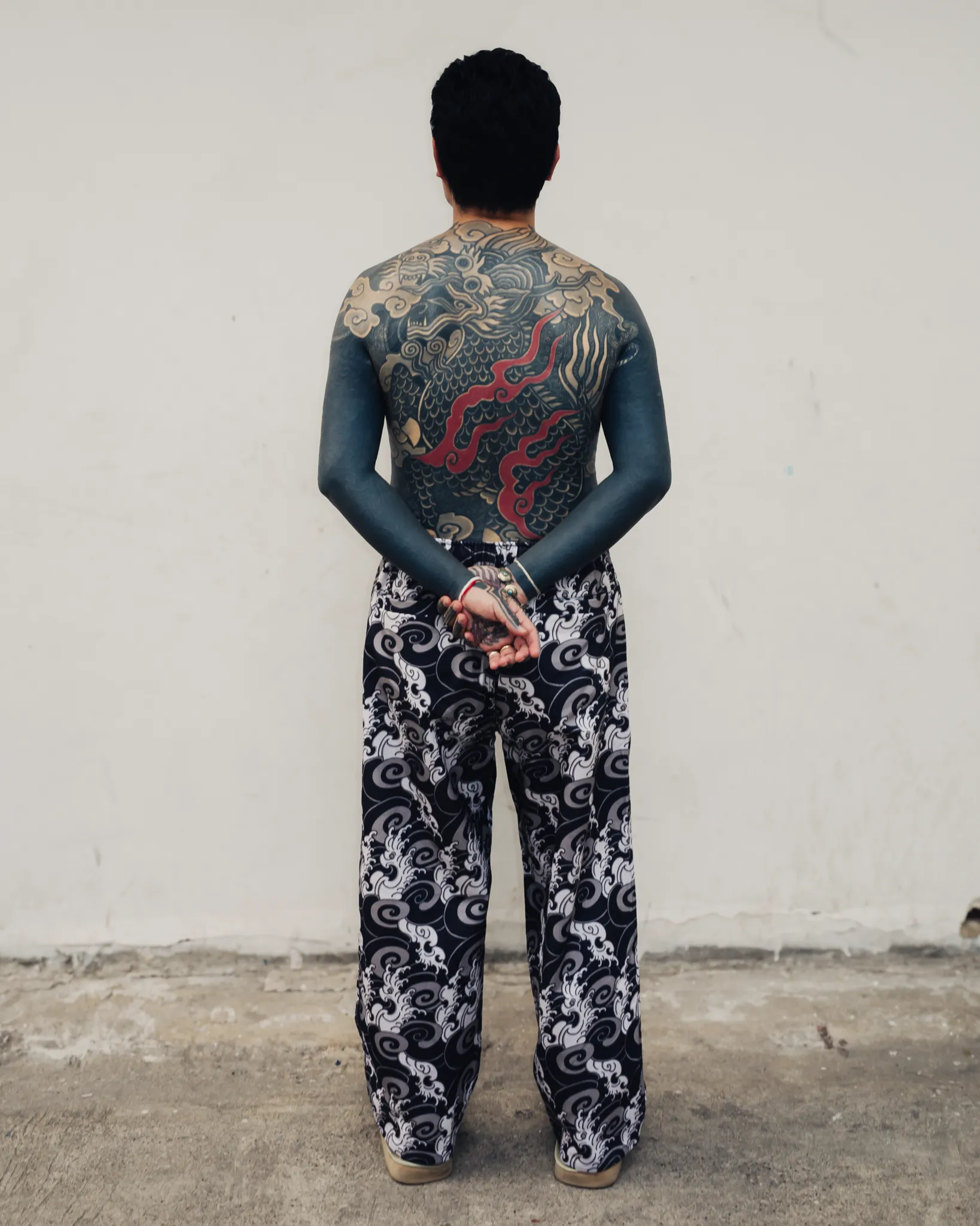[UNISEX] GUY LE TATOOER X LOCO MOSQUITO WAVES DRAWSTRING TROUSERS