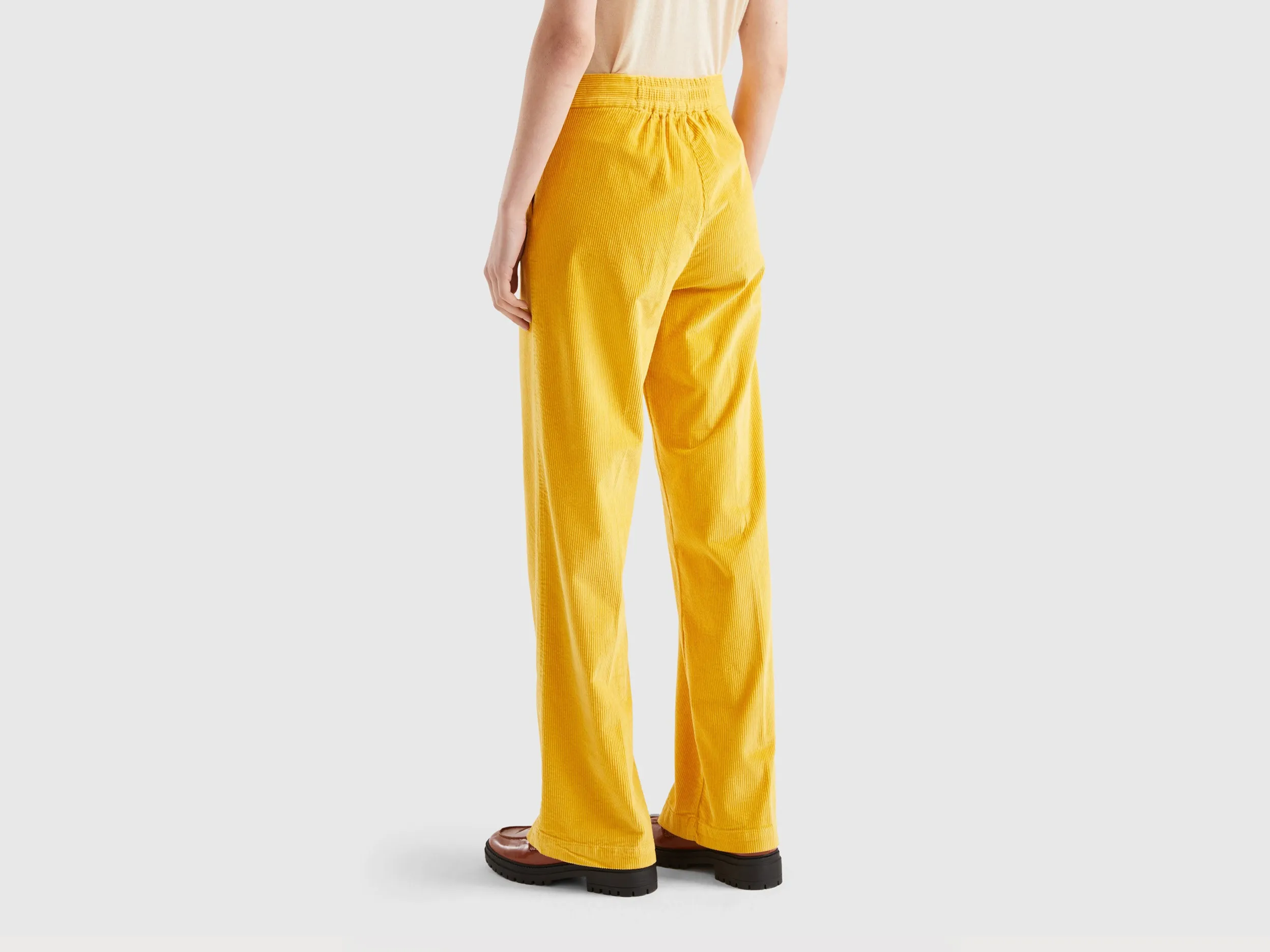 Velvet Fabric Yellow Pants