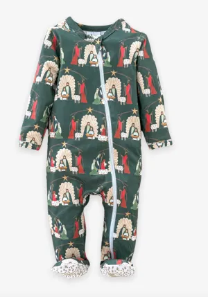 Velvet Fawn Evergreen O Little Town Zipper Footie Jammie