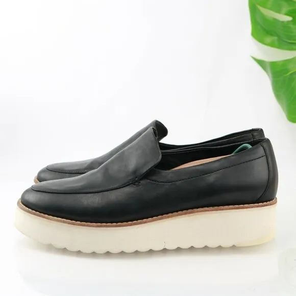 Vince Womens Zeta-B Slip On Shoe Size 9.5 Black Leather Platform Sneaker Loafer