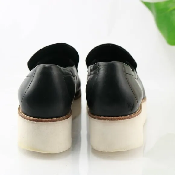 Vince Womens Zeta-B Slip On Shoe Size 9.5 Black Leather Platform Sneaker Loafer