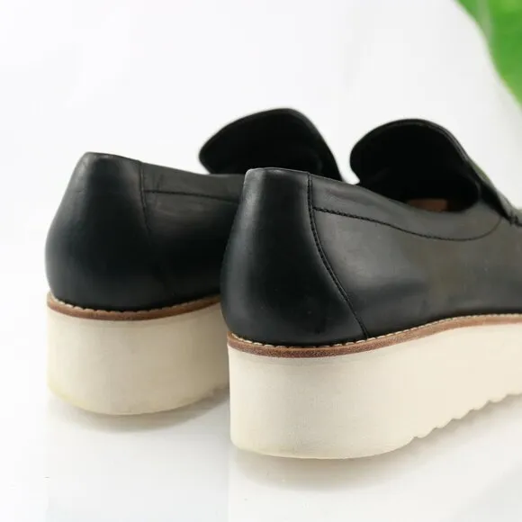 Vince Womens Zeta-B Slip On Shoe Size 9.5 Black Leather Platform Sneaker Loafer