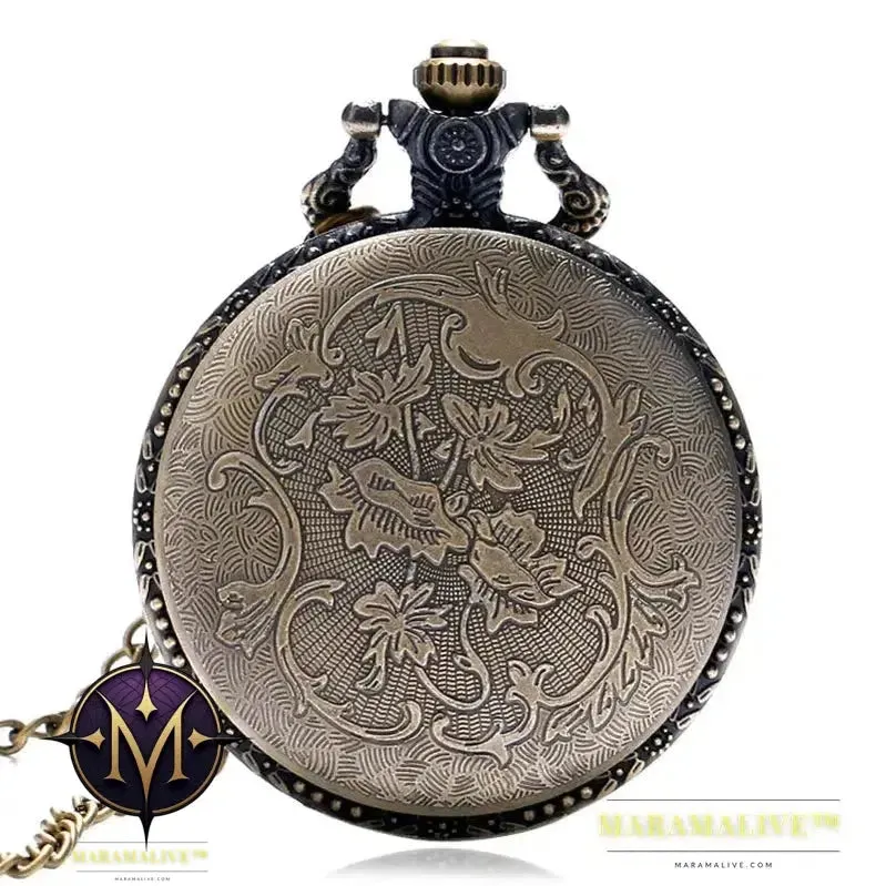 Vintage Retro Bronze Hollow Train Locomotive Steampunk Quartz Pocket Watch Women Men Necklace Pendant with Chain Birthday Gift