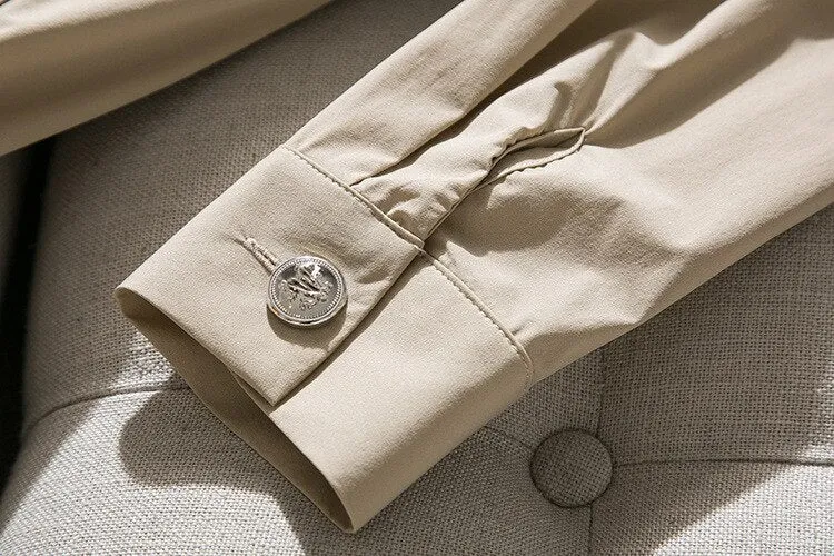 Waist tie thin women boutique female windbreaker
