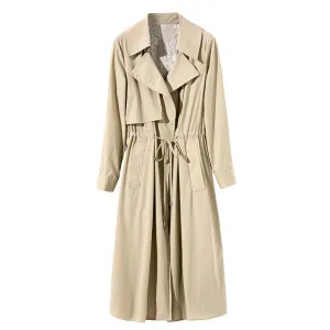 Waist tie thin women boutique female windbreaker