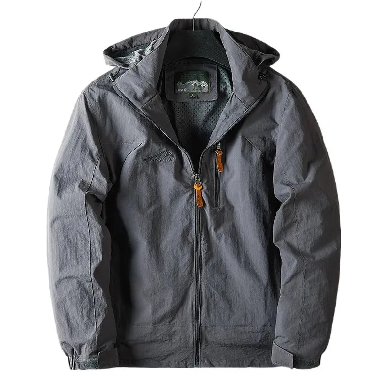 Waterproof Jackets For Men Outdoor Hiking Trekking Jacket With Hood Casual Spring Windbreaker Military Field Jacket Mens Coats