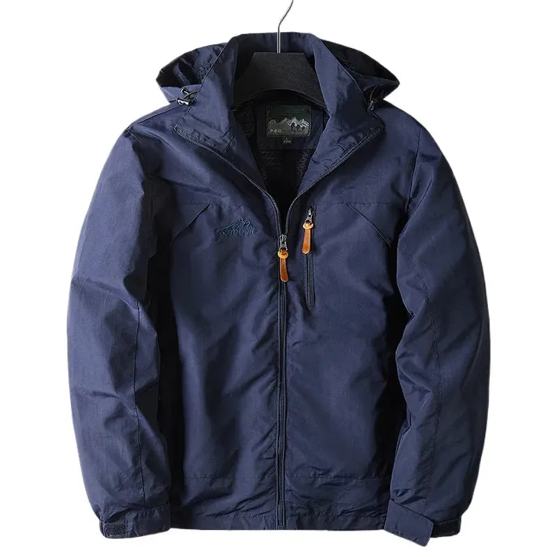 Waterproof Jackets For Men Outdoor Hiking Trekking Jacket With Hood Casual Spring Windbreaker Military Field Jacket Mens Coats