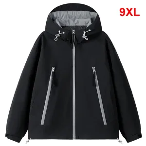 Waterproof Windbreaker Jacket Men Solid Color Cargo Jackets Coats Plus Size 9XL Spring Autumn Outerwear Male