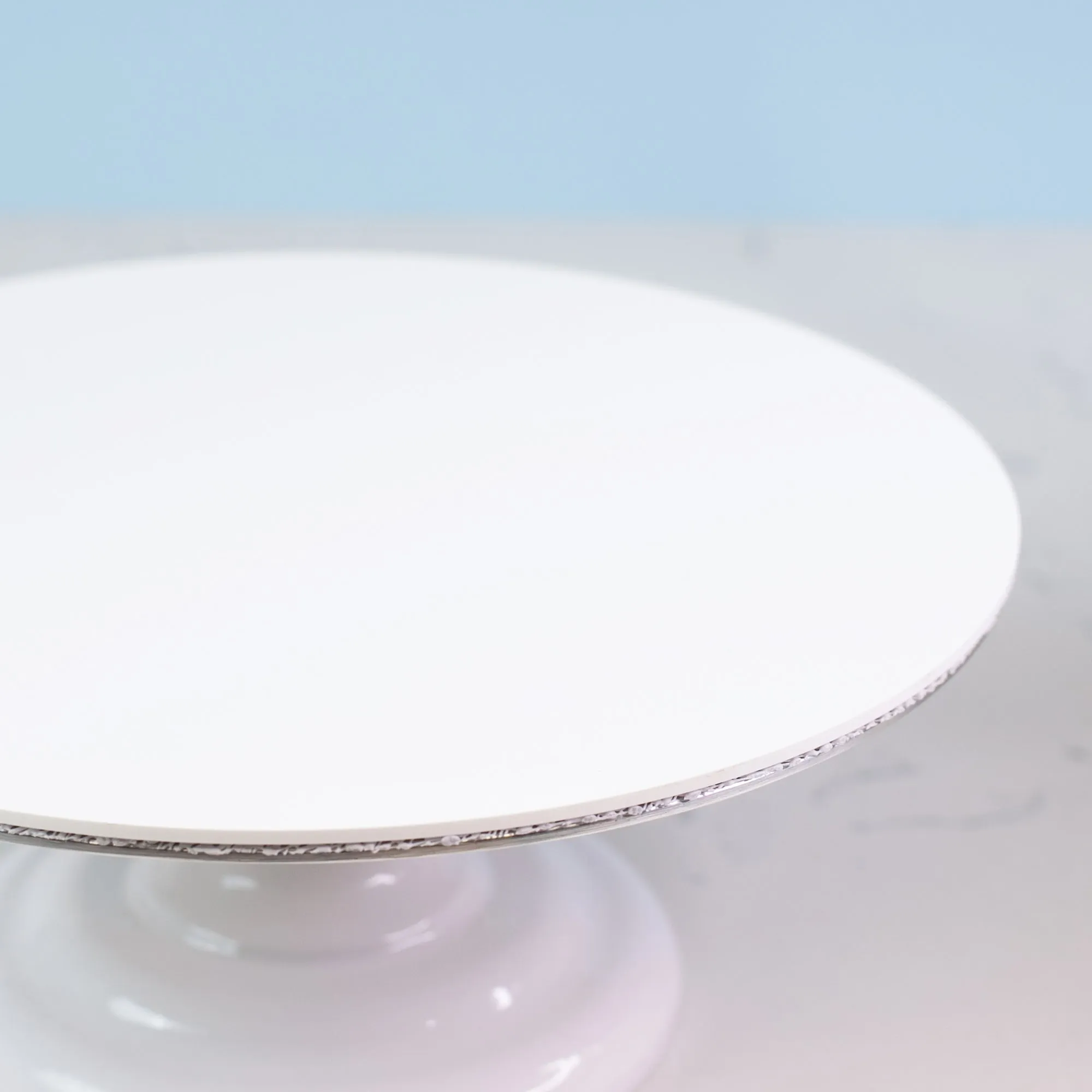 White Glossy Acrylic Round Disk Set of 2-1/8 or 0.12" thick for Cake Serving and Reusable Cake Board