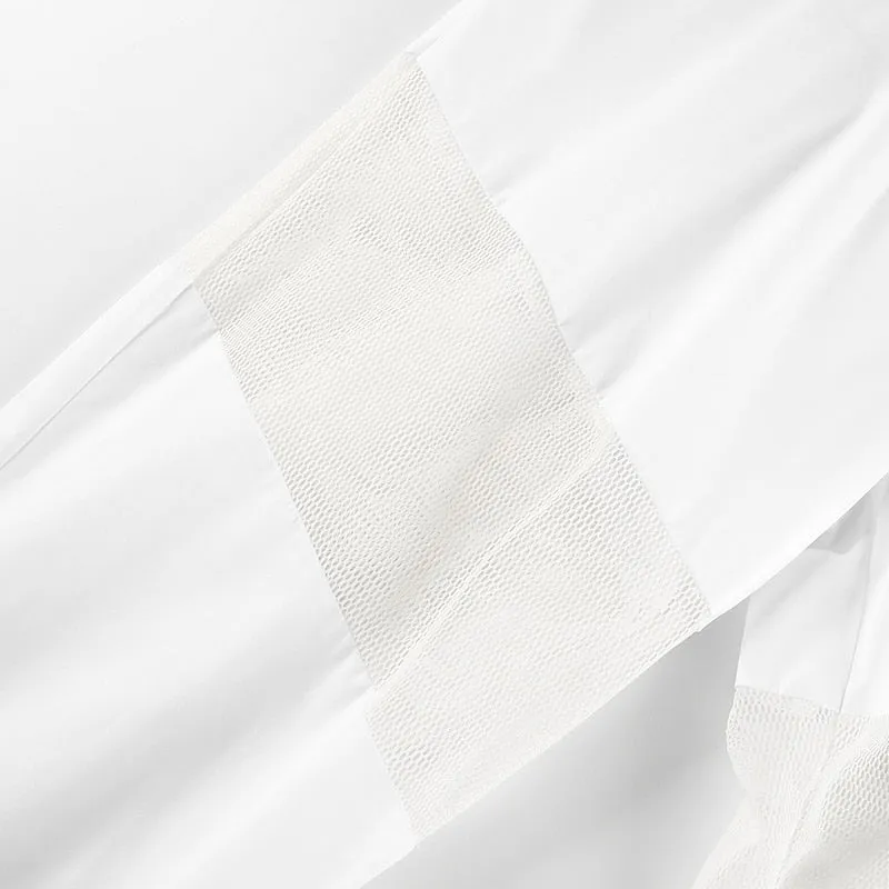 White Pants Elastic High Waist Trousers