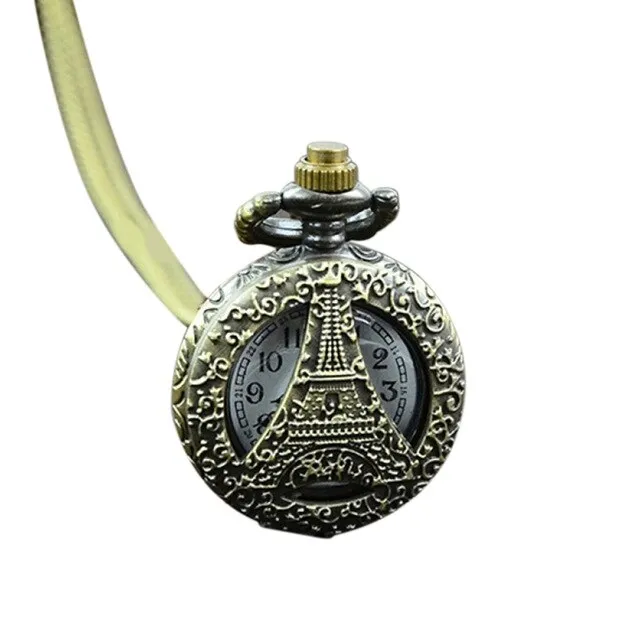 wholesale 2018 Retro Vintage Steampunk Quartz Necklace Carving Pendant Chain Clock Pocket Watch