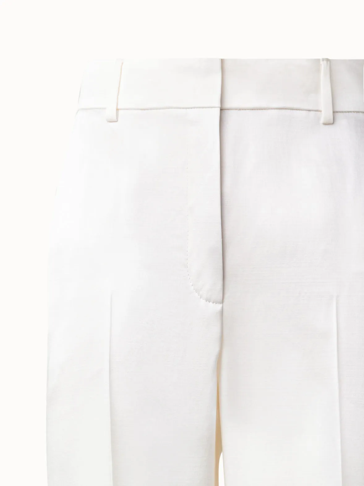 Wide Straight Wool Satin Pants