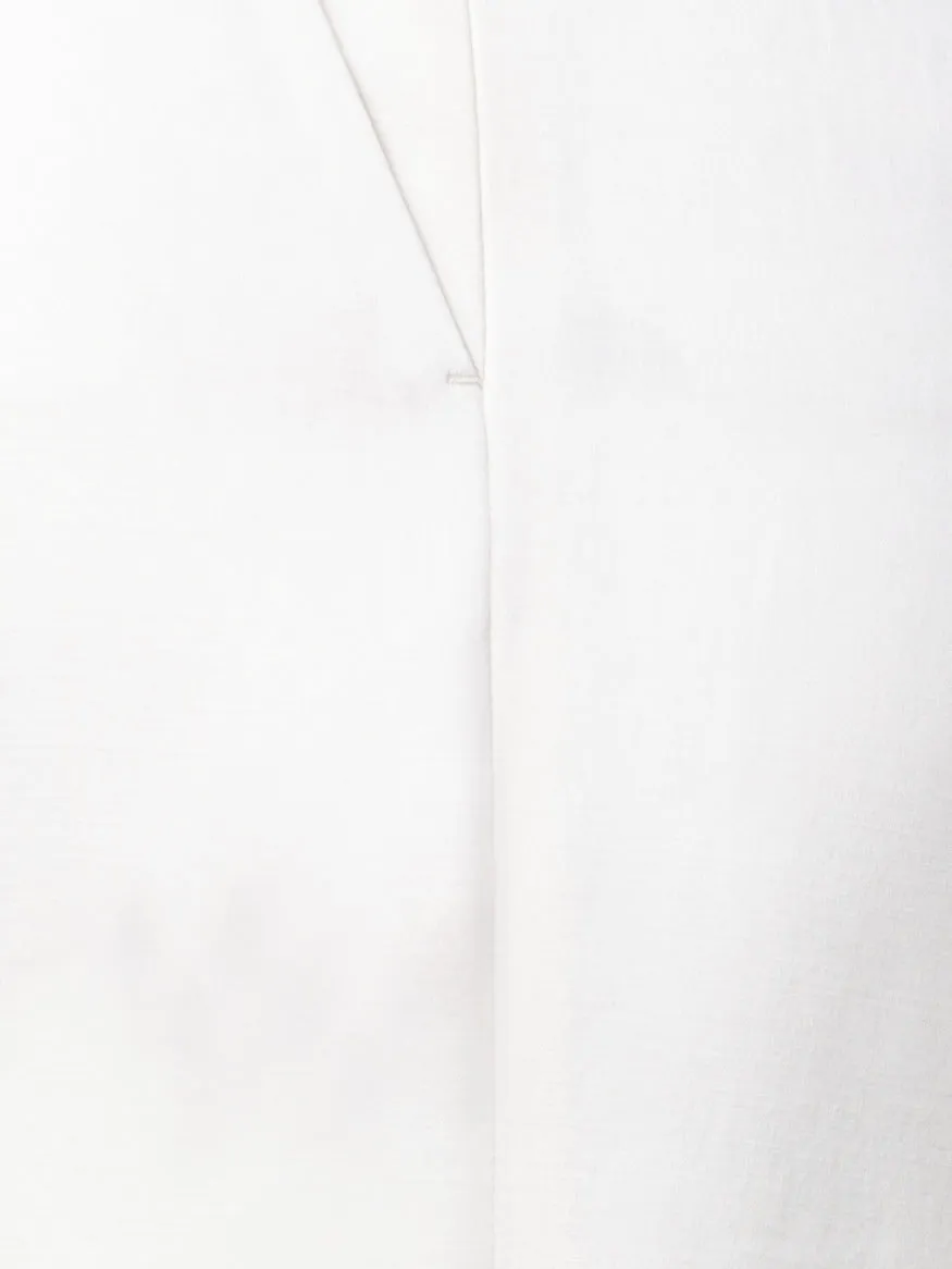 Wide Straight Wool Satin Pants