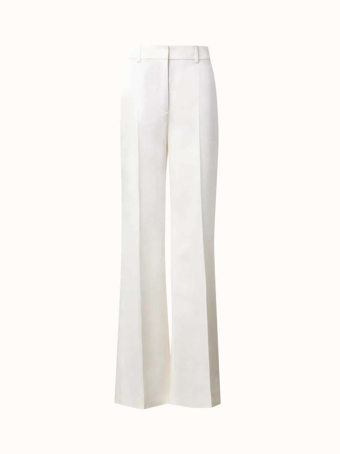 Wide Straight Wool Satin Pants
