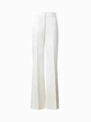 Wide Straight Wool Satin Pants
