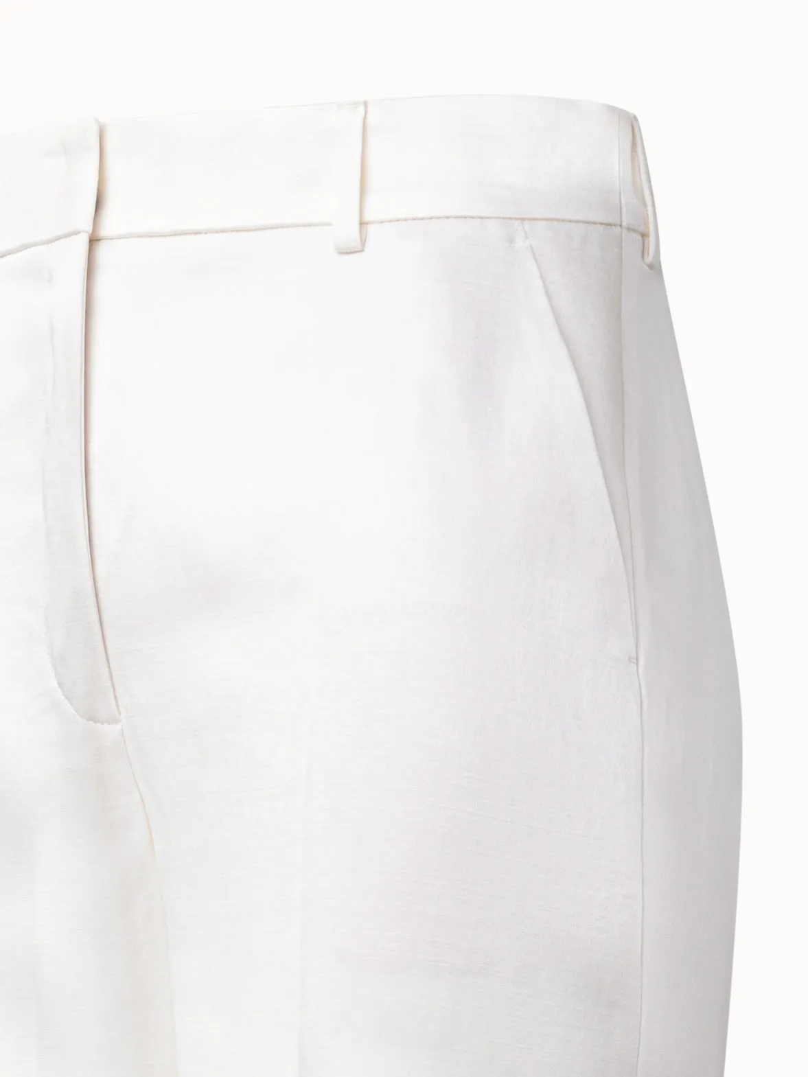Wide Straight Wool Satin Pants