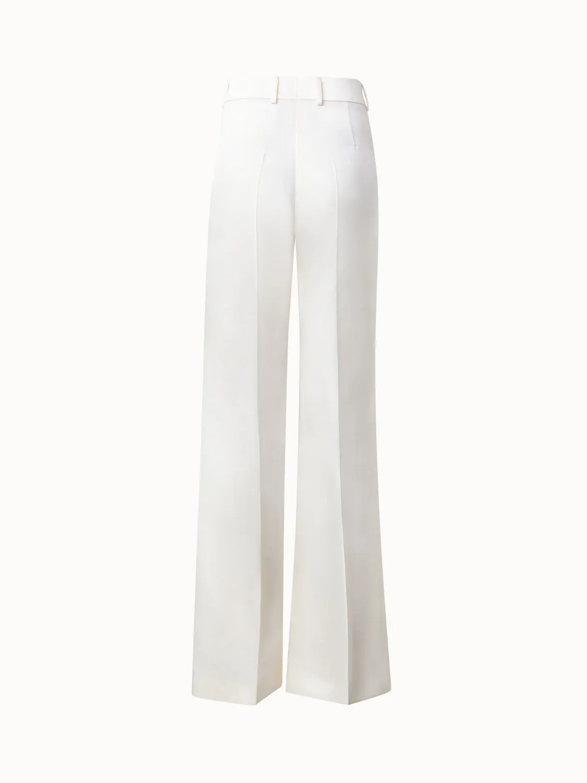 Wide Straight Wool Satin Pants