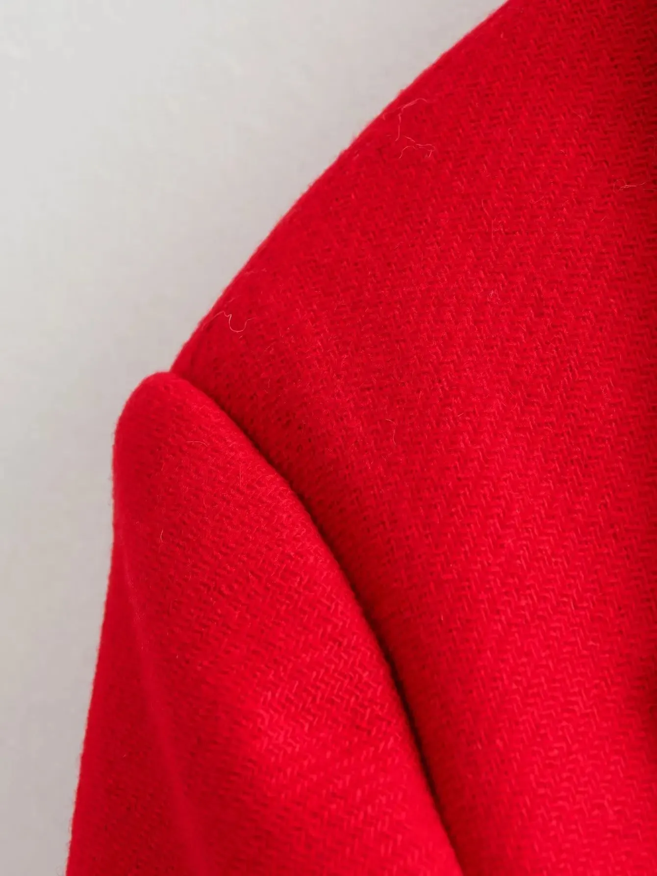 Winter Thick Windbreaker Red Long Blended Button Woolen Loose Retro Coat