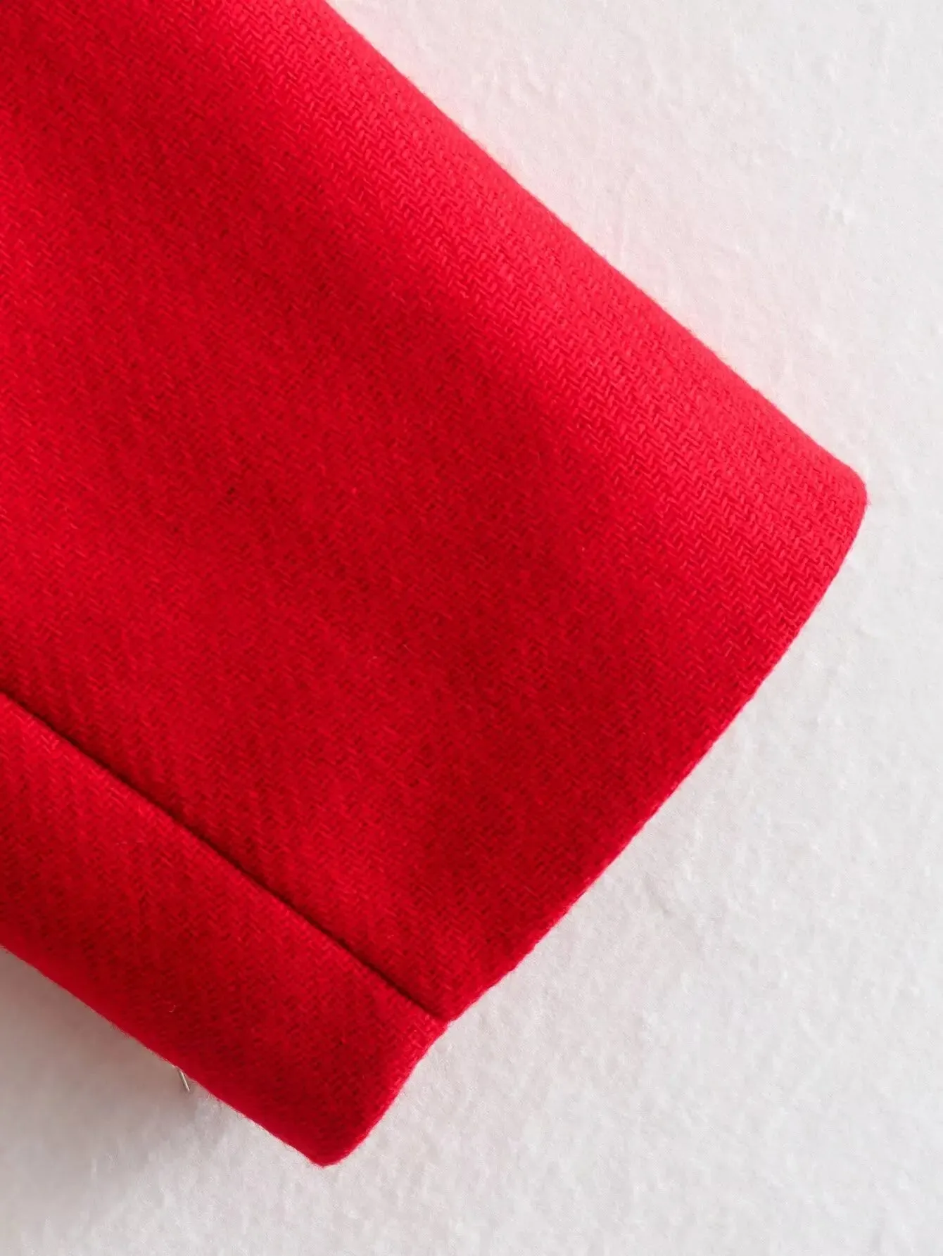 Winter Thick Windbreaker Red Long Blended Button Woolen Loose Retro Coat