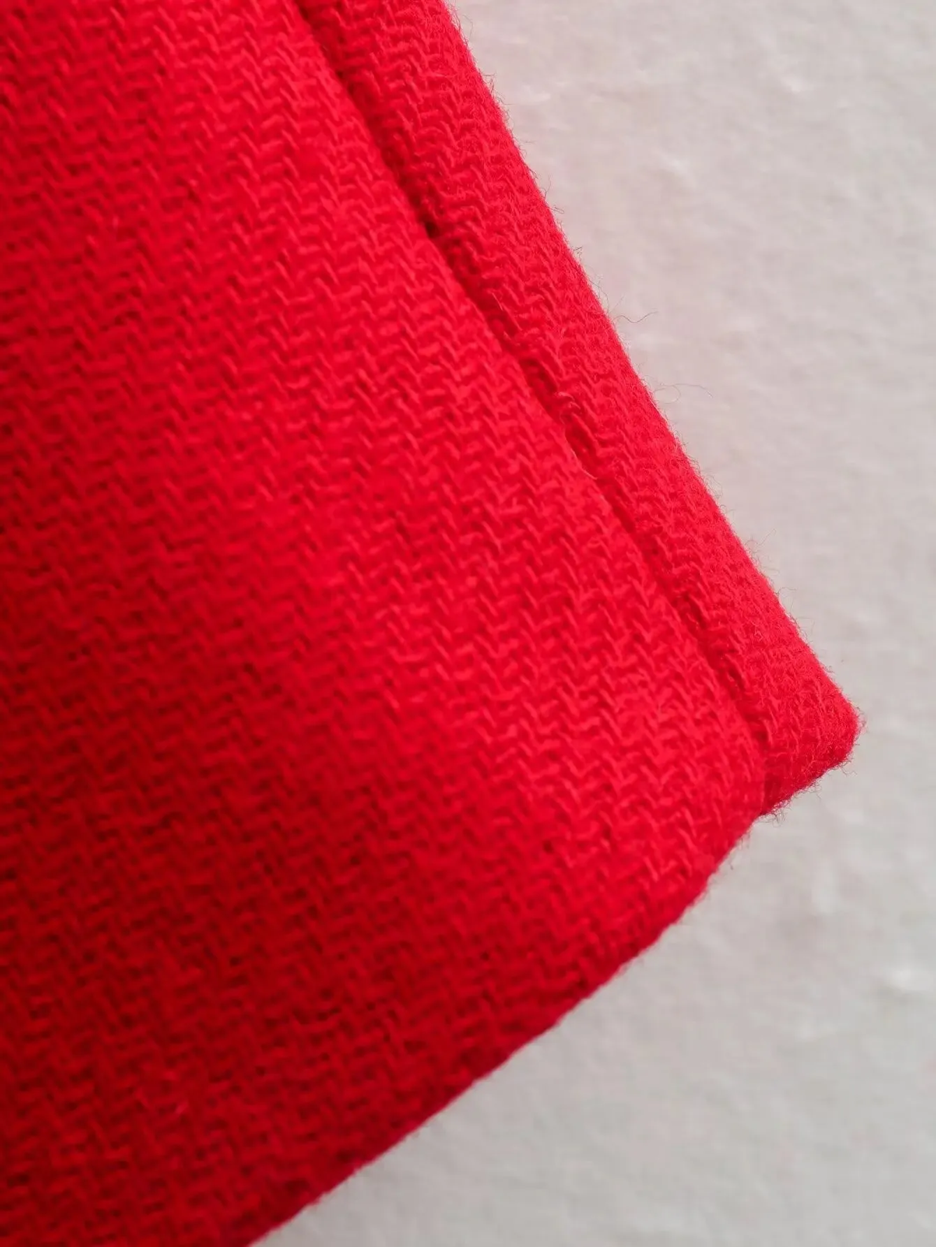 Winter Thick Windbreaker Red Long Blended Button Woolen Loose Retro Coat